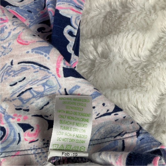 Lilly Pulitzer Essie Seashell Sleeveless Top Size XXS Blue/Pink Beachy Buttons - Picture 4 of 11